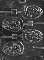 Rabbit on egg Lollipop Sucker Chocolate Candy Mold