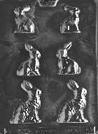 3 sized bunnies Chocolate Candy Mold